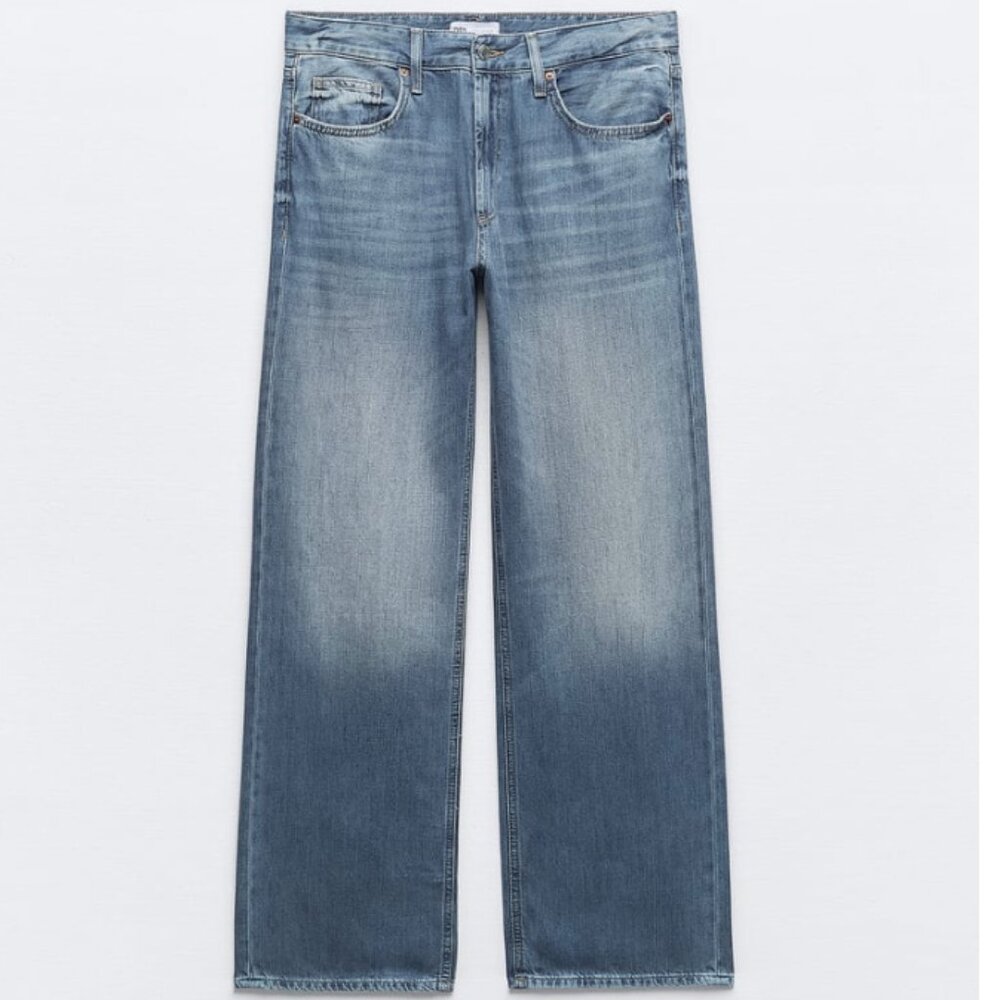 ZARA Full Length Mid Rise Wide Leg Jean 29/8